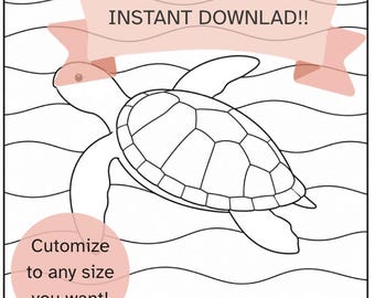 Turtle Kinusaiga Pattern PDF | No-Sew Fabric Art Template (Digital Download)