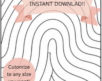 Rolling Hills Abstract Kinusaiga Pattern | No-Sew Fabric Art Template (Digital Download)