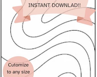 Meadow Stream Abstract Kinusaiga Pattern | No-Sew Fabric Art Template (Digital Download)