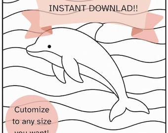 Dolphin Kinusaiga Pattern PDF | No-Sew Fabric Art Template (Digital Download)