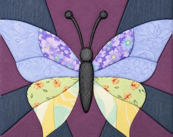 Kinusaiga Kit | Patchwork Butterfly Fabric Art Craft | Intermediate PLUS No-Sew DIY Project