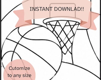 Basketball Kinusaiga Pattern | No-Sew Fabric Art Template (Digital Download)