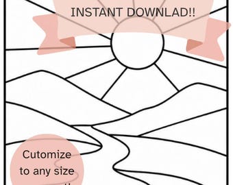 Mountain Sunset Kinusaiga Pattern PDF | No-Sew Fabric Art Template (Digital Download)