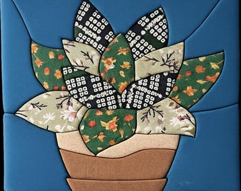 Kinusaiga Kit | Patchwork Succulent Fabric Art Craft | Beginner PLUS No-Sew DIY Project