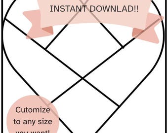 Heart Kinusaiga Pattern | No-Sew Fabric Art Template (Digital Download)