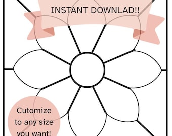 Flower Kinusaiga Pattern PDF | No-Sew Fabric Art Template (Digital Download)
