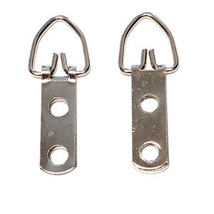 D-Ring 2 Hole Picture Frame Strap Hanger(U), with/without Screws, Picture Framing Supplies, Hardware, Hangers