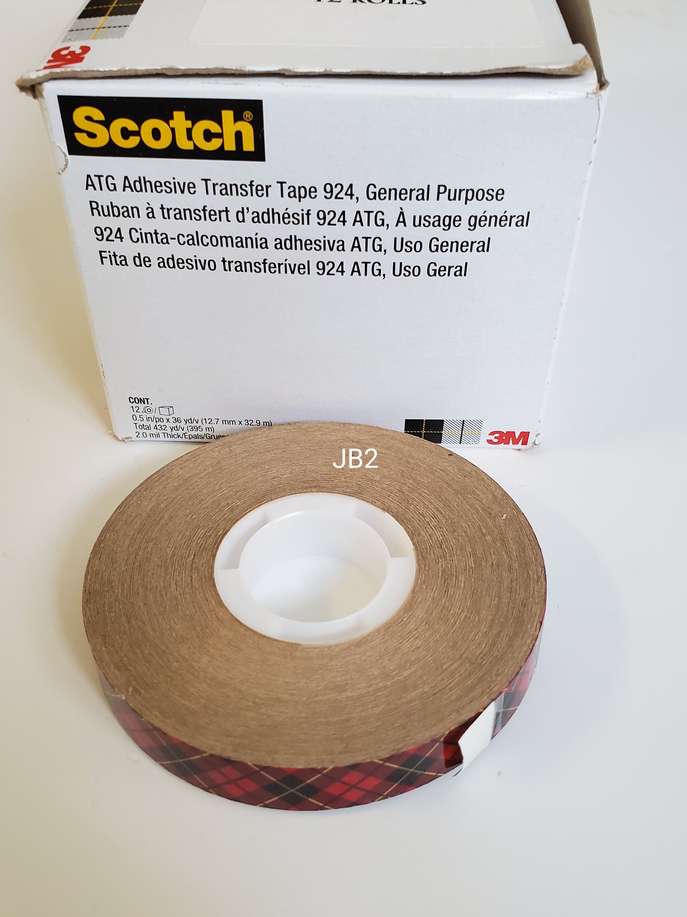 3M Scotch 924 ATG Premium Adhesive Transfer Tape, 1/2 X 36 Yd, 1 Roll