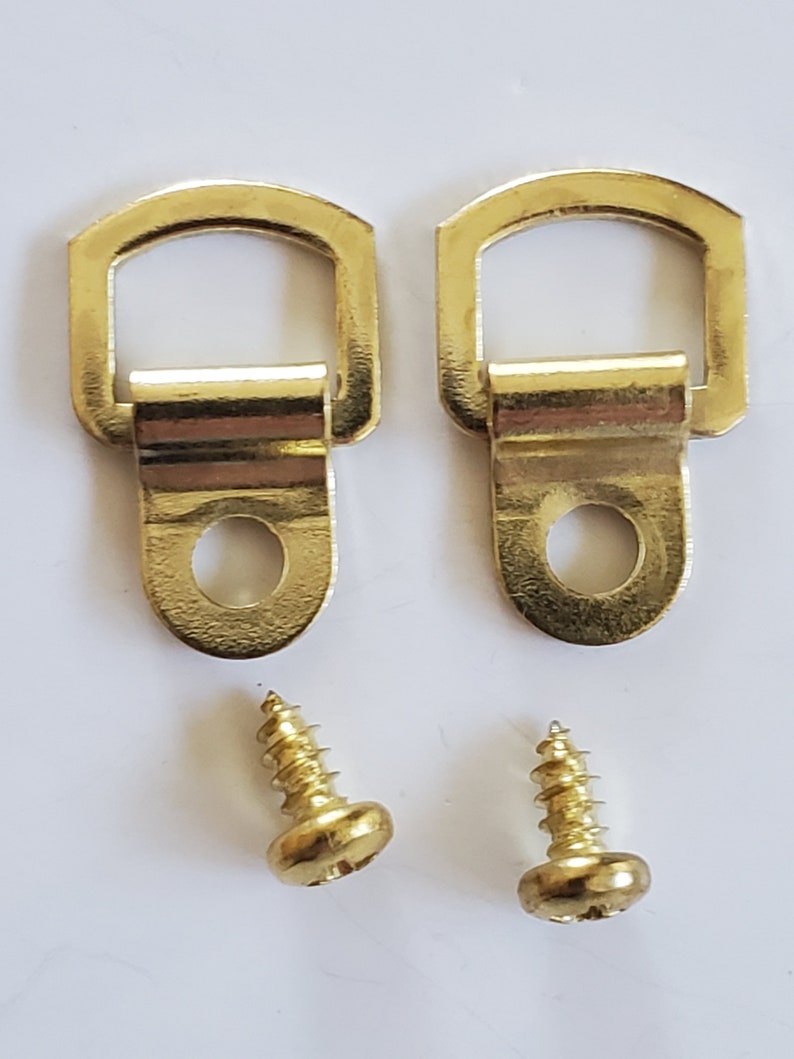 D Ring Strap Hanger Brass Plated Small One Hole w/Screws Etsy
