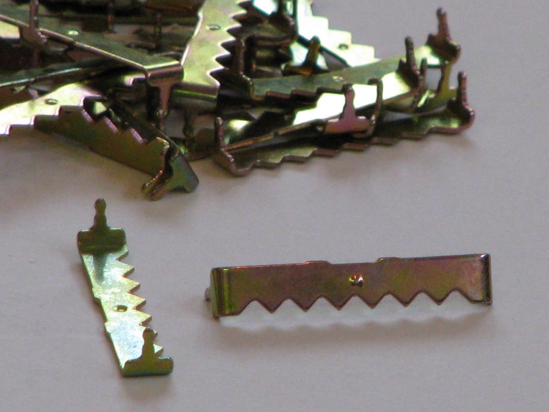 Nailess Sawtooth Picture Frame Hangers 1.75 Large Brass Etsy