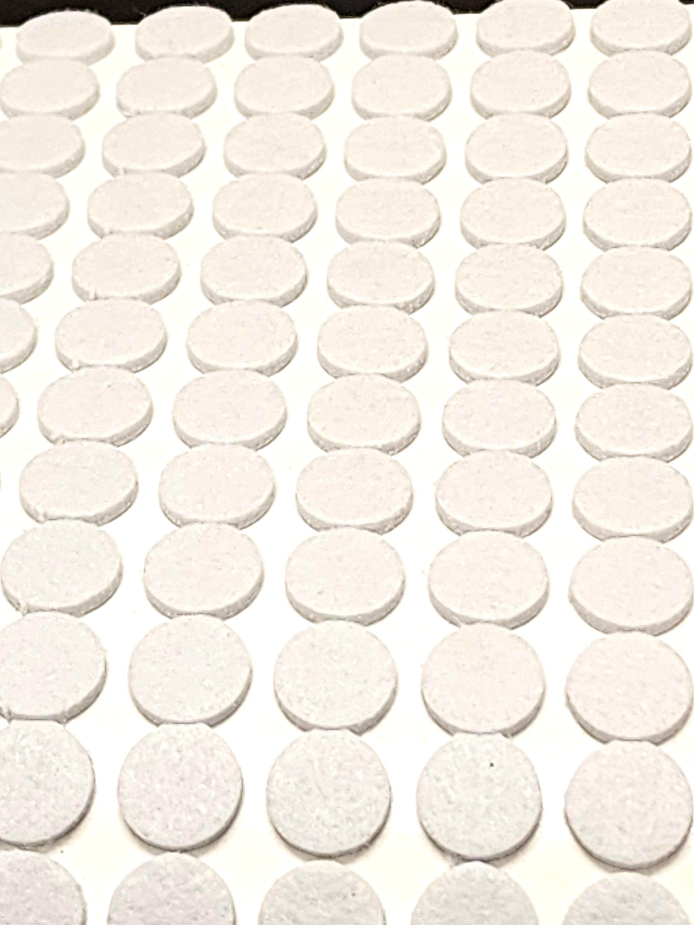 96 feltrini, piedini, paracolpi, paracolpi. Bianchi, con retro adesivo, 1/8" H x 1/2"Dia.