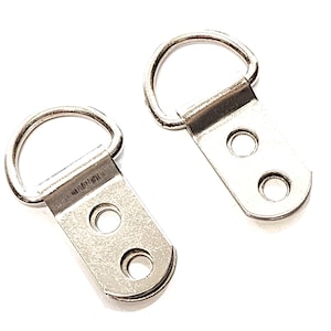 D Ring Strap Hanger, 2 Hole Heavy Duty, (U),Picture Framing, Crafts, Canvas. Sold in 10, 24 Packs