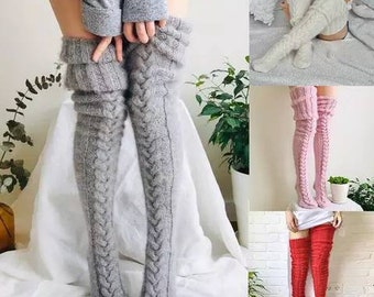 fluffy thigh high boots