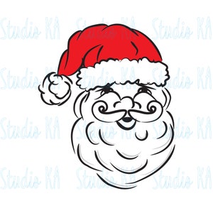 Retro Santa Svg, Santa Claus Svg file, Santa clipart, Santa face Svg file for cricut, Silhouette cameo, Christmas Santa Svg