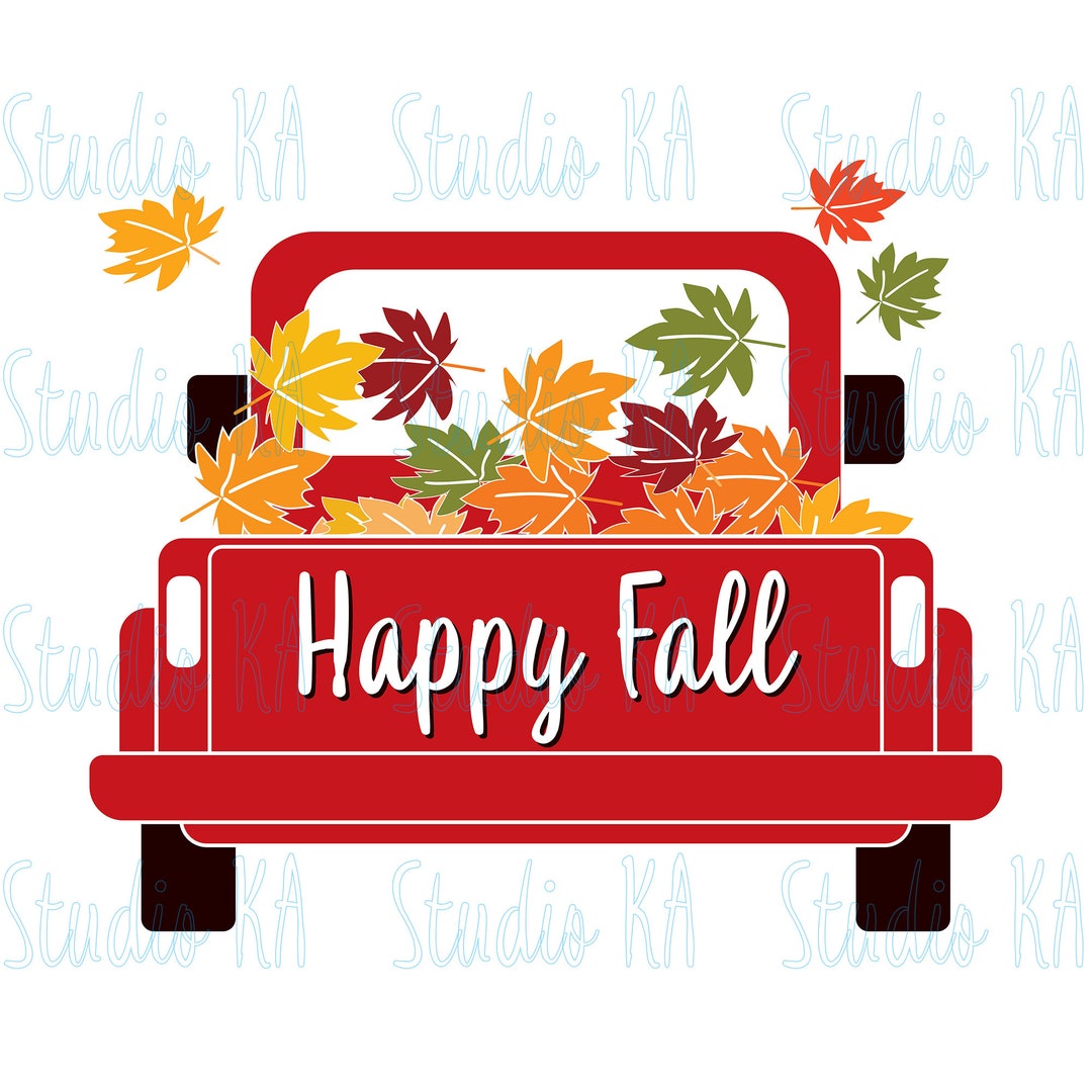 Fall Truck Svg, Fall Leaves Svg File, Truck With Fall Leaves Clipart