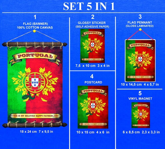 Banner Sticker Pennant Postcard Magnet SET 5in1 Order Of Malta Flag With Motto