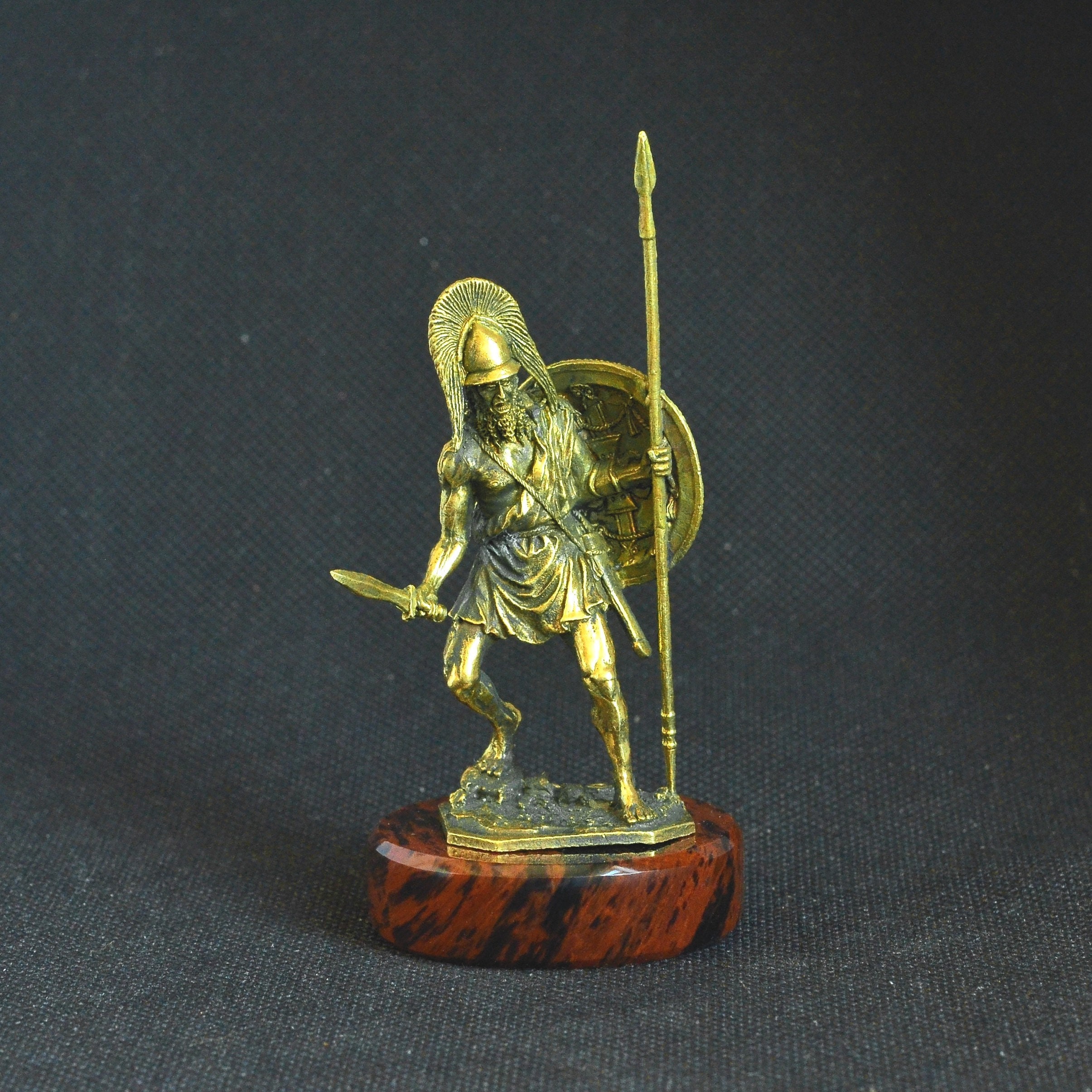 Art Deco Bronze Ancient Greek Sparta Macedonian Hoplit Warrior Statuete Figurine