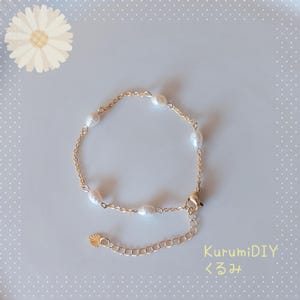 14K Gold filled, Freshwater pearl bracelet