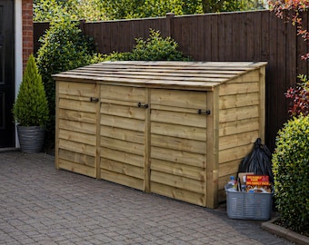 Outdoor Wheelie Bin Recycling Storage Unit - Morcott Triple Bay