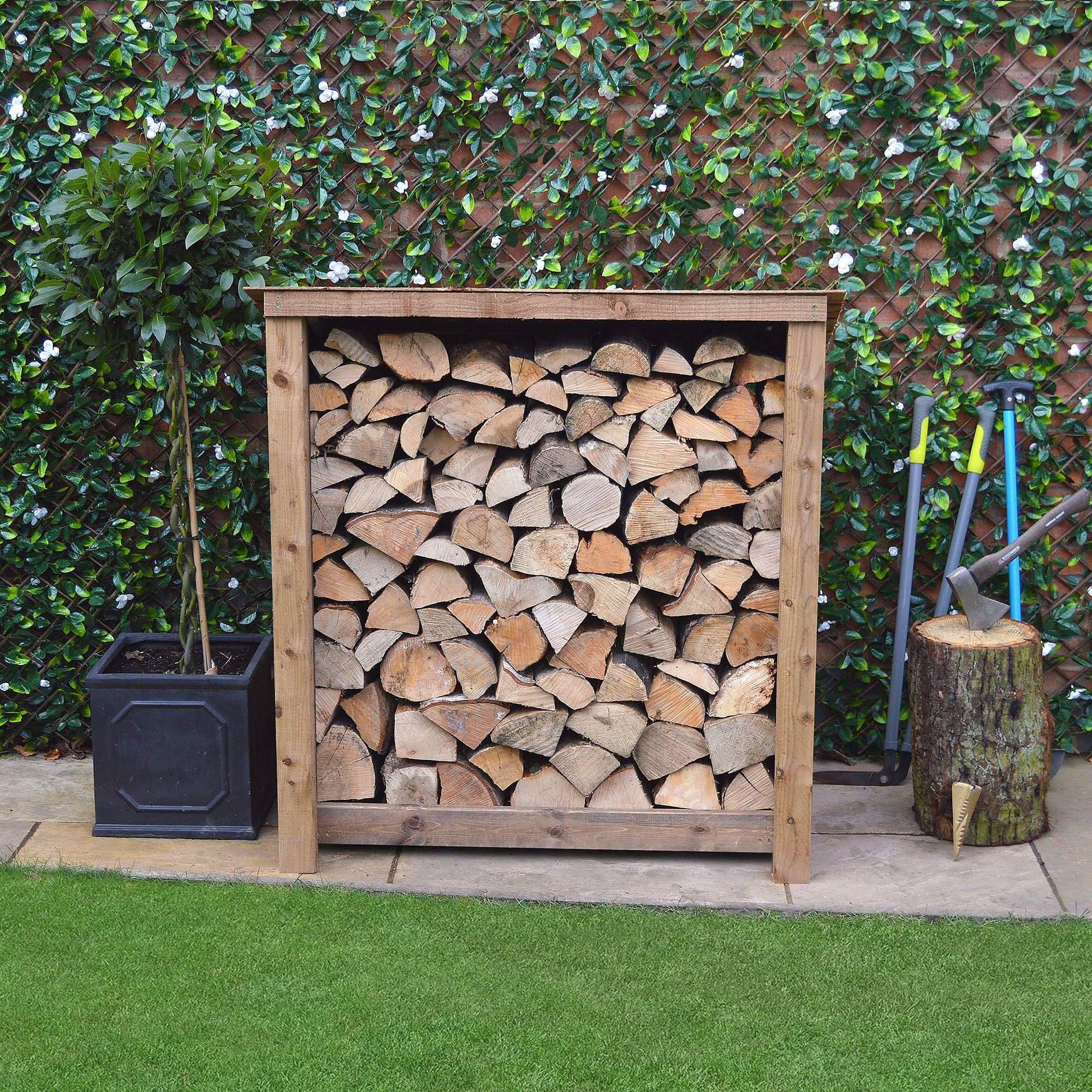 Outdoor Wooden Log Store 4ft Tall X 4ft Wide Greetham Reversed Roof Etsy UK