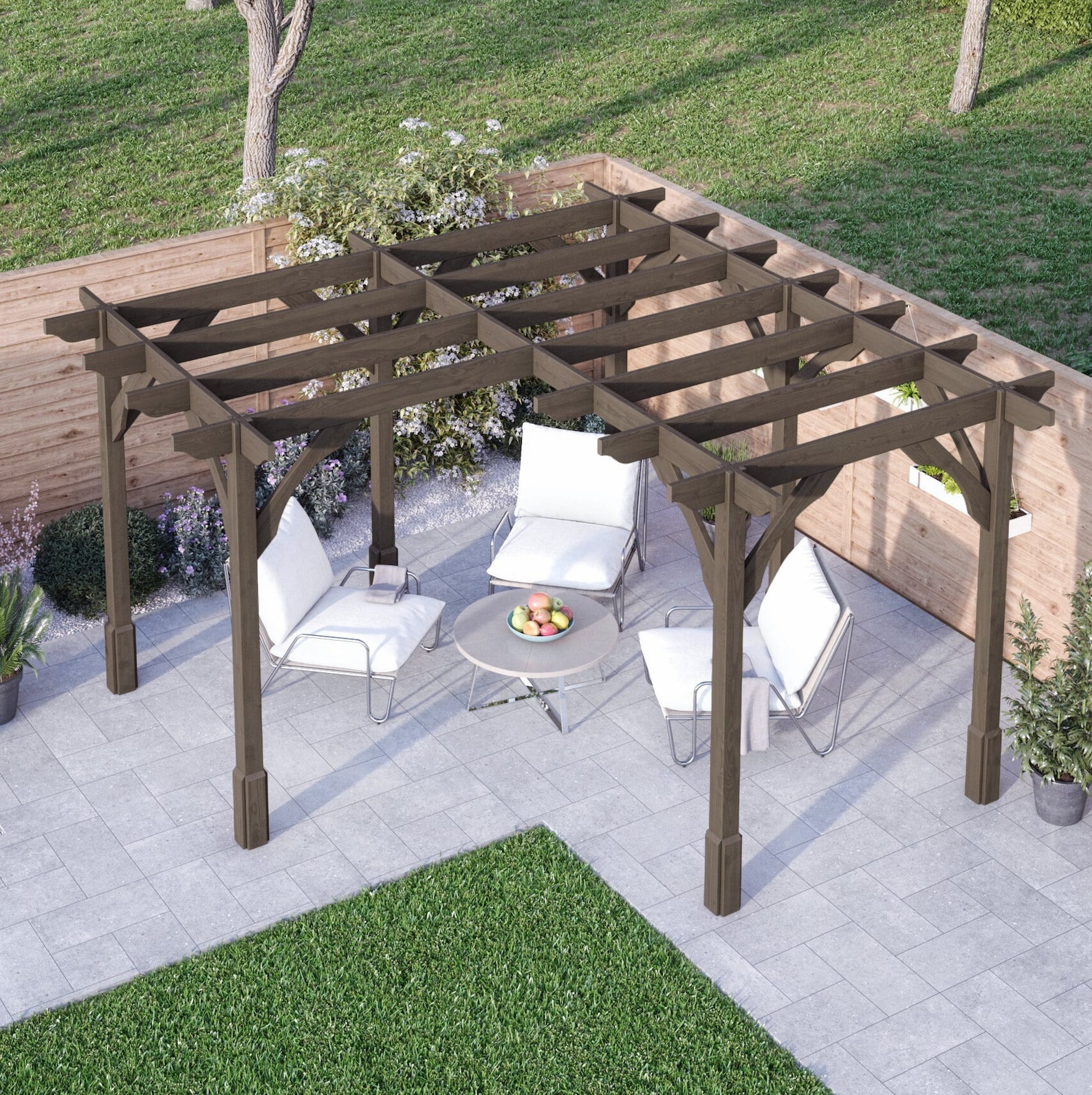 Wooden Garden Gazebo Corner Pergolakit Premium Corner Pergola Design ...