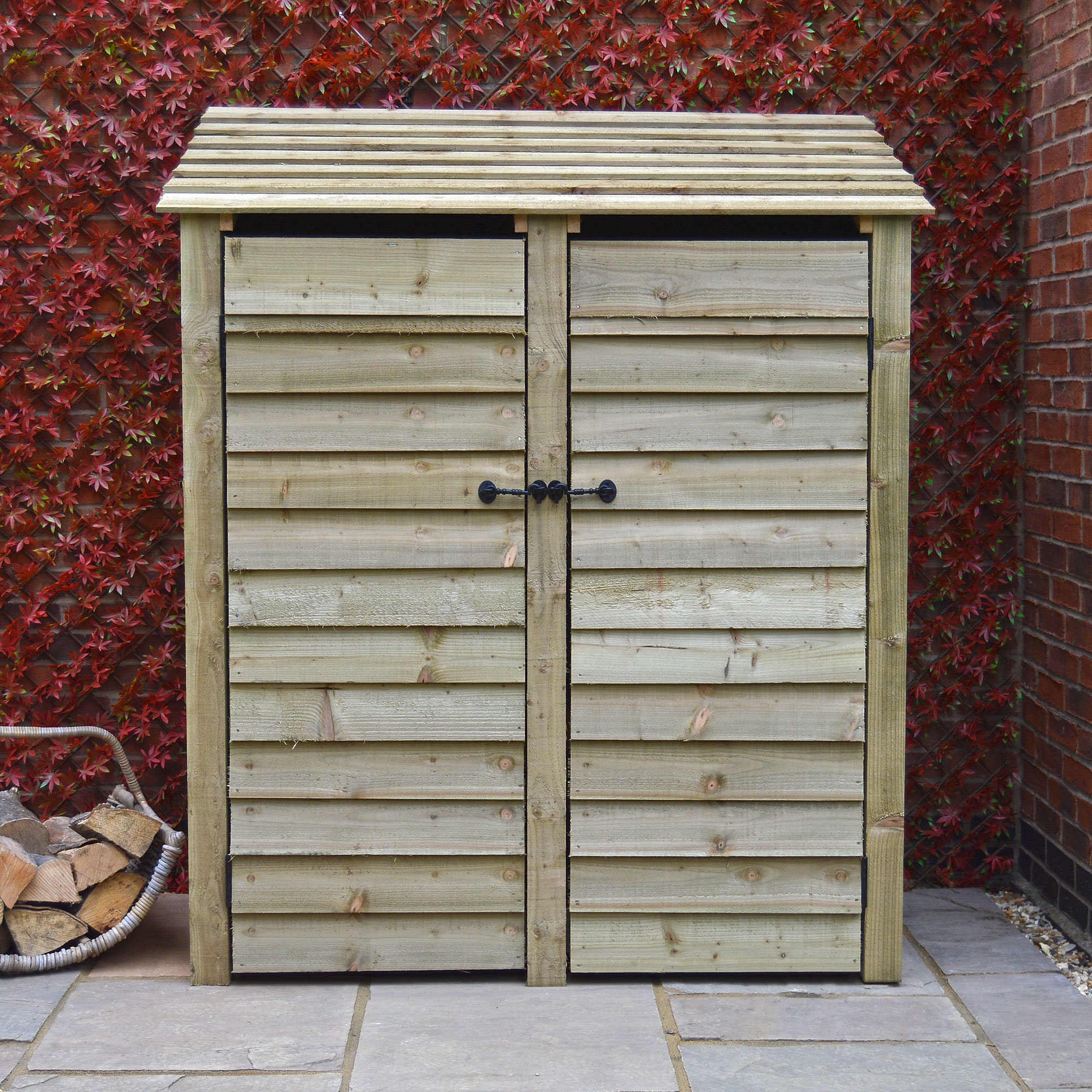 Rustic Log Storage Uk Wooden Firewood Log Store: Outdoor Cottesmore Design With Doors - 6ft ...