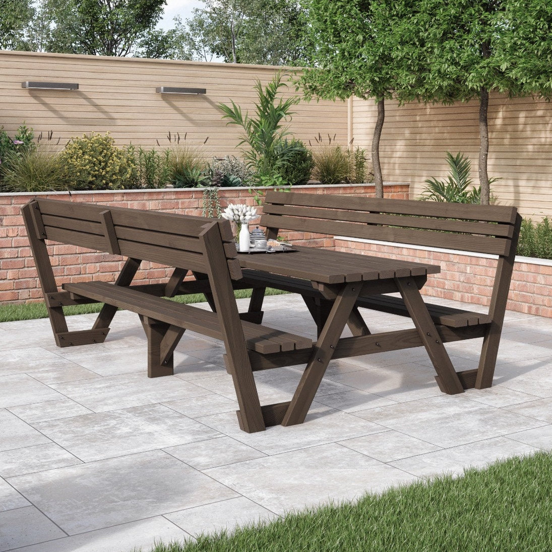 Wooden Garden Picnic Table Bench Set Lyddington Picnic Bench Design - Etsy