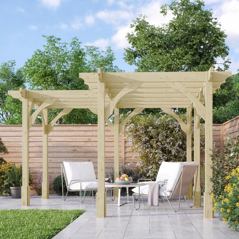 Wooden Garden Gazebo Corner Pergolakit Premium Corner Etsy UK