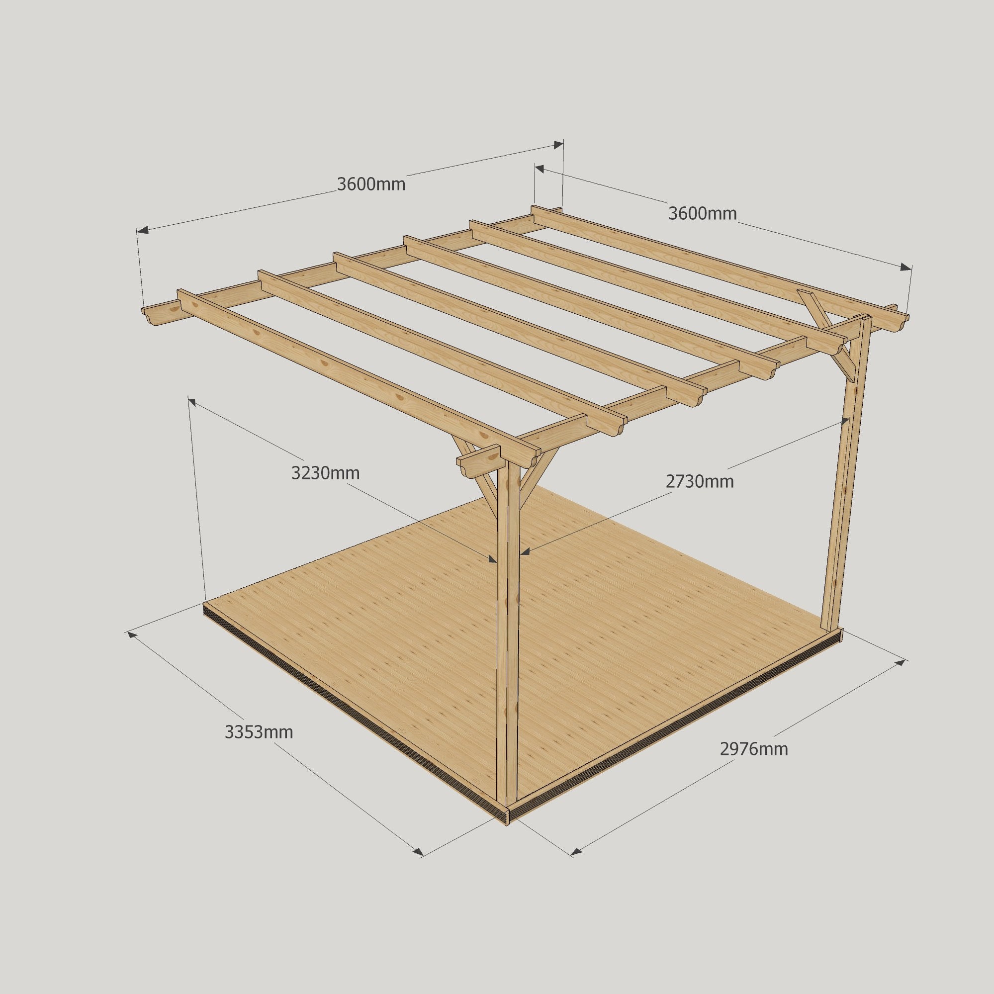 Wall Mounted Garden Pergola and Decking Kit Etsy UK
