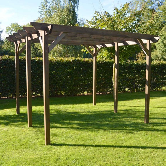 Wooden Garden Gazebo Pergola kit- 3m Width - 6 Post Garden Design - Etsy