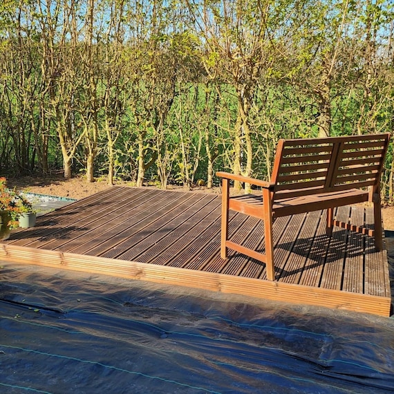 Outdoor Wooden Decking Base Kit 4x2 Timbers Pressure Treated Primary  color: Light Green