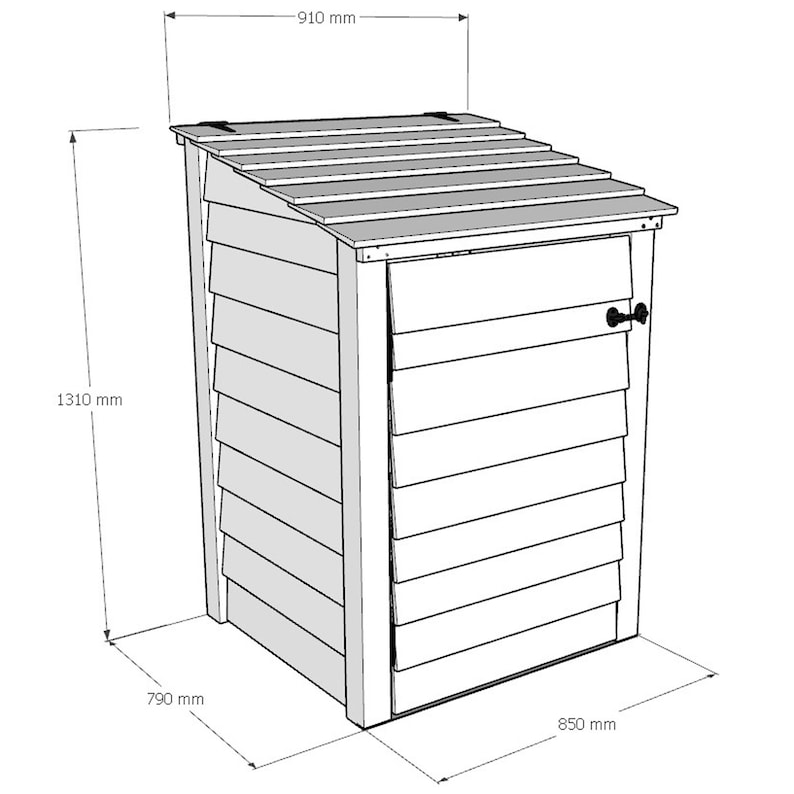 Outdoor Wheelie Bin Storage Unit Single Bay Store Etsy