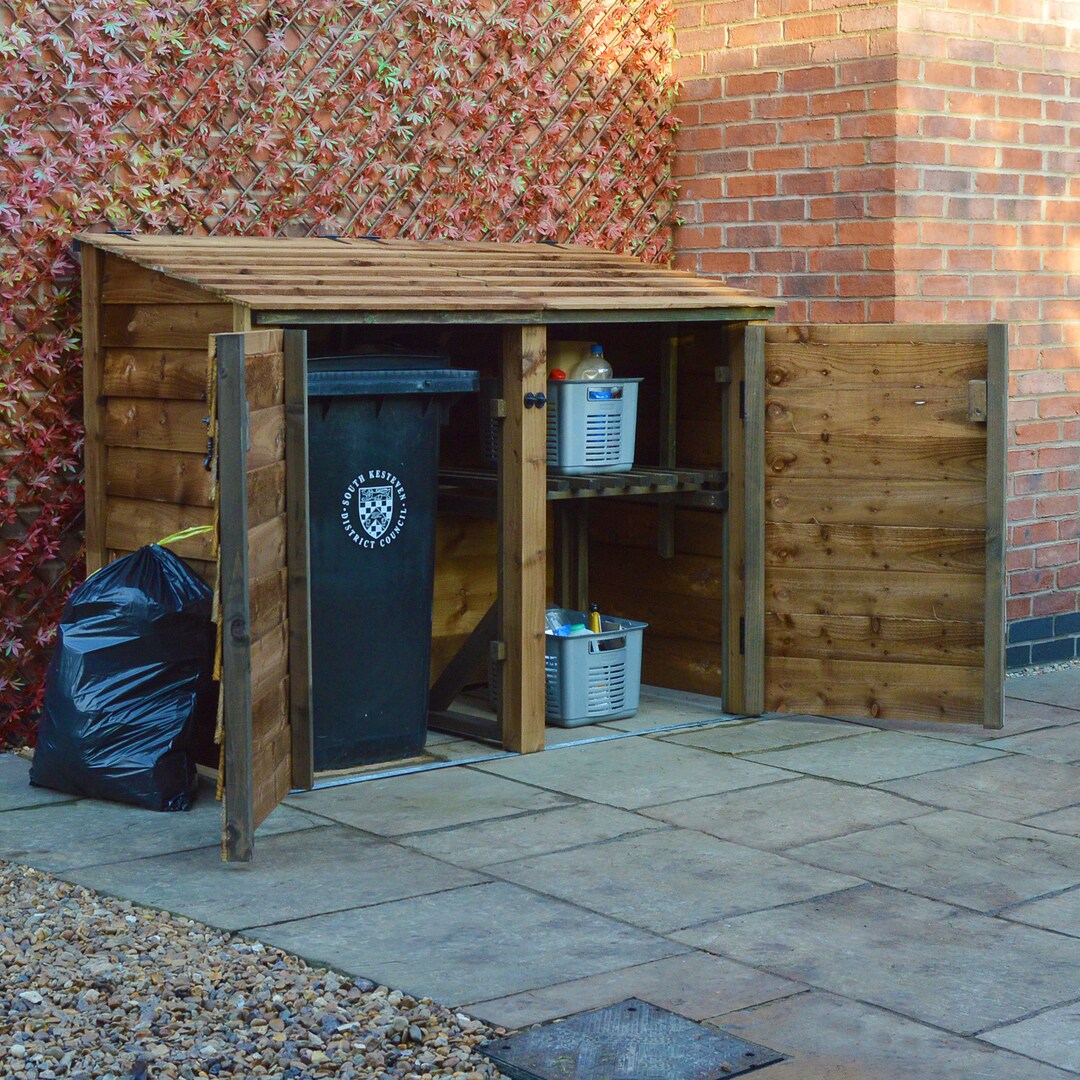 Outdoor Wheelie Bin Recycling Storage Morcott Double Bay Recycling