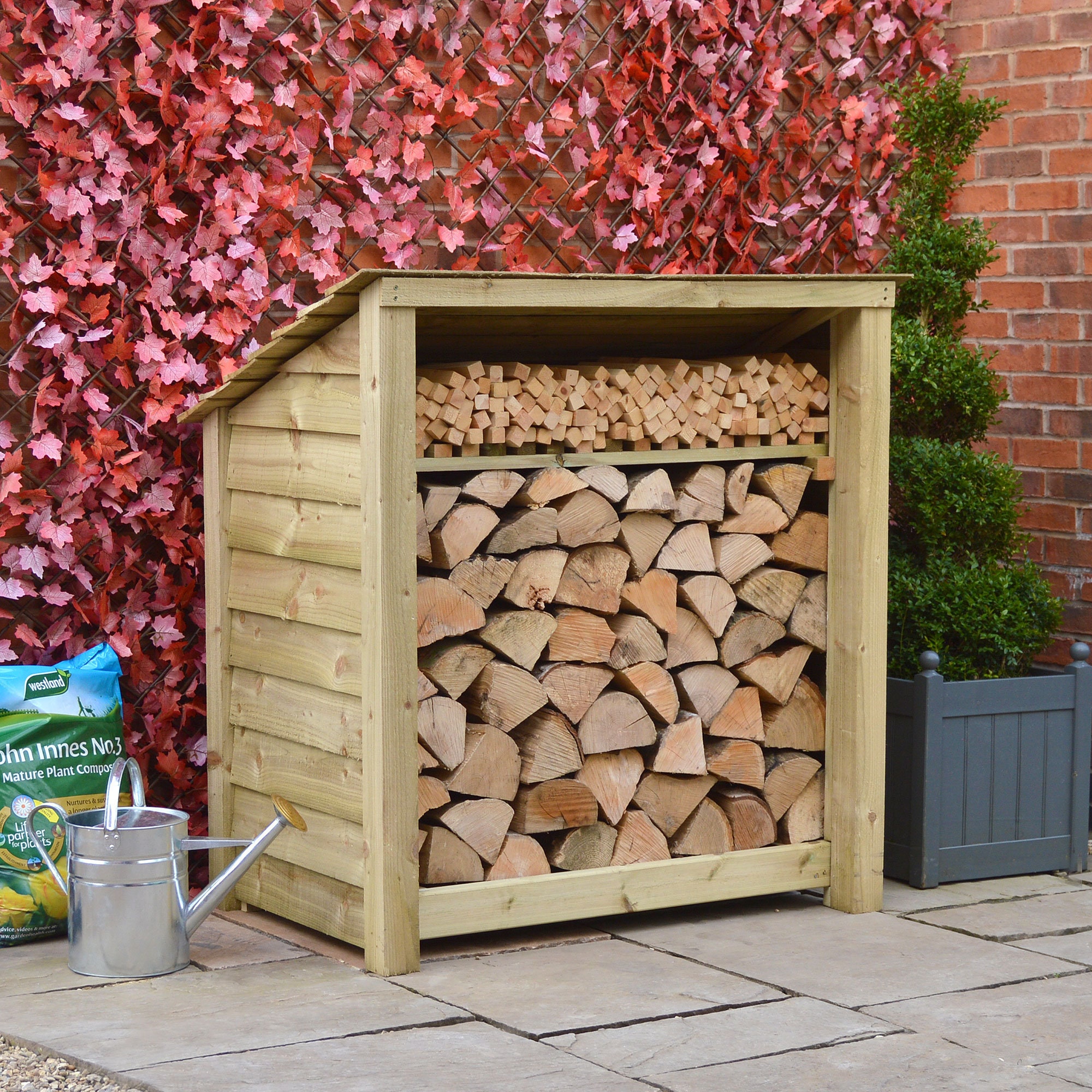 Outdoor Wooden Log Store 4ft Tall X 4ft Wide Greetham Reversed Roof Etsy UK