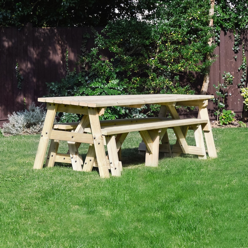 Oakham Picnic Table and Bench Set Etsy