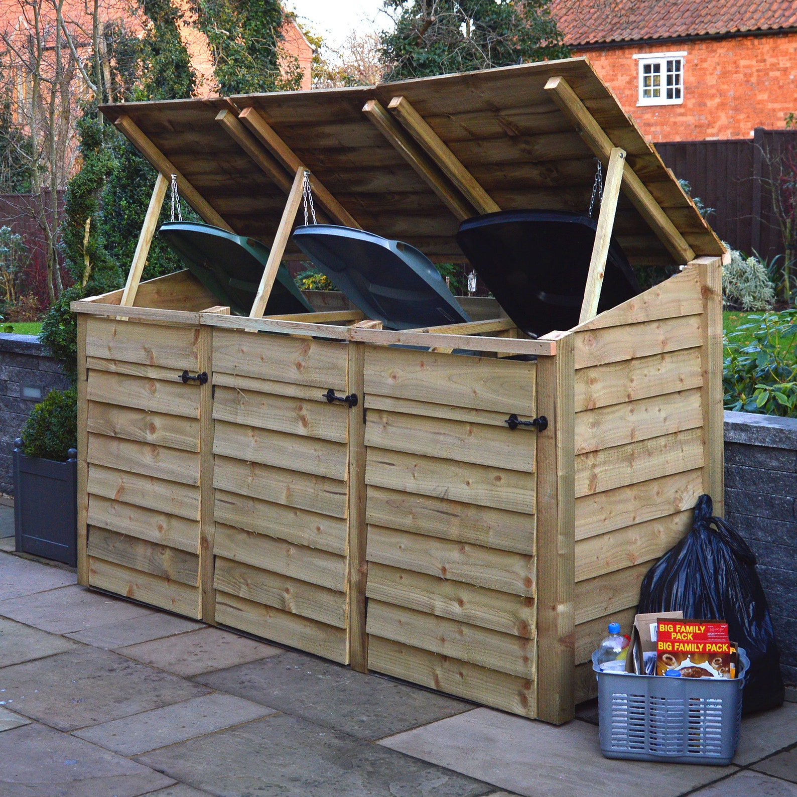 Outdoor Wheelie Bin Storage Triple Etsy UK