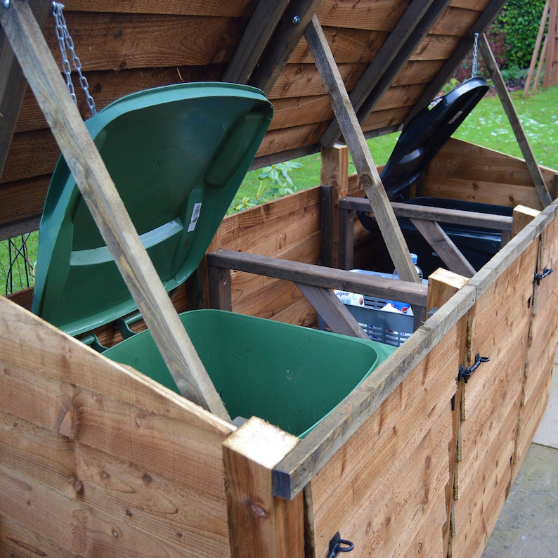 Outdoor Wheelie Bin Recycling Storage Unit Triple Bay Etsy UK