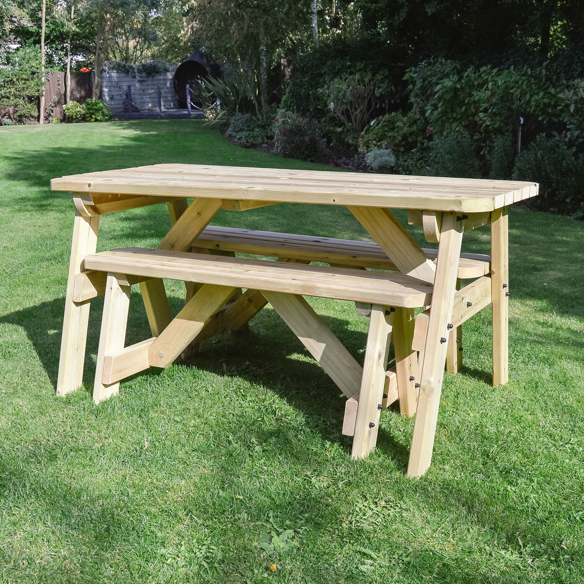Oakham Rounded Picnic Table and Bench Set Etsy UK