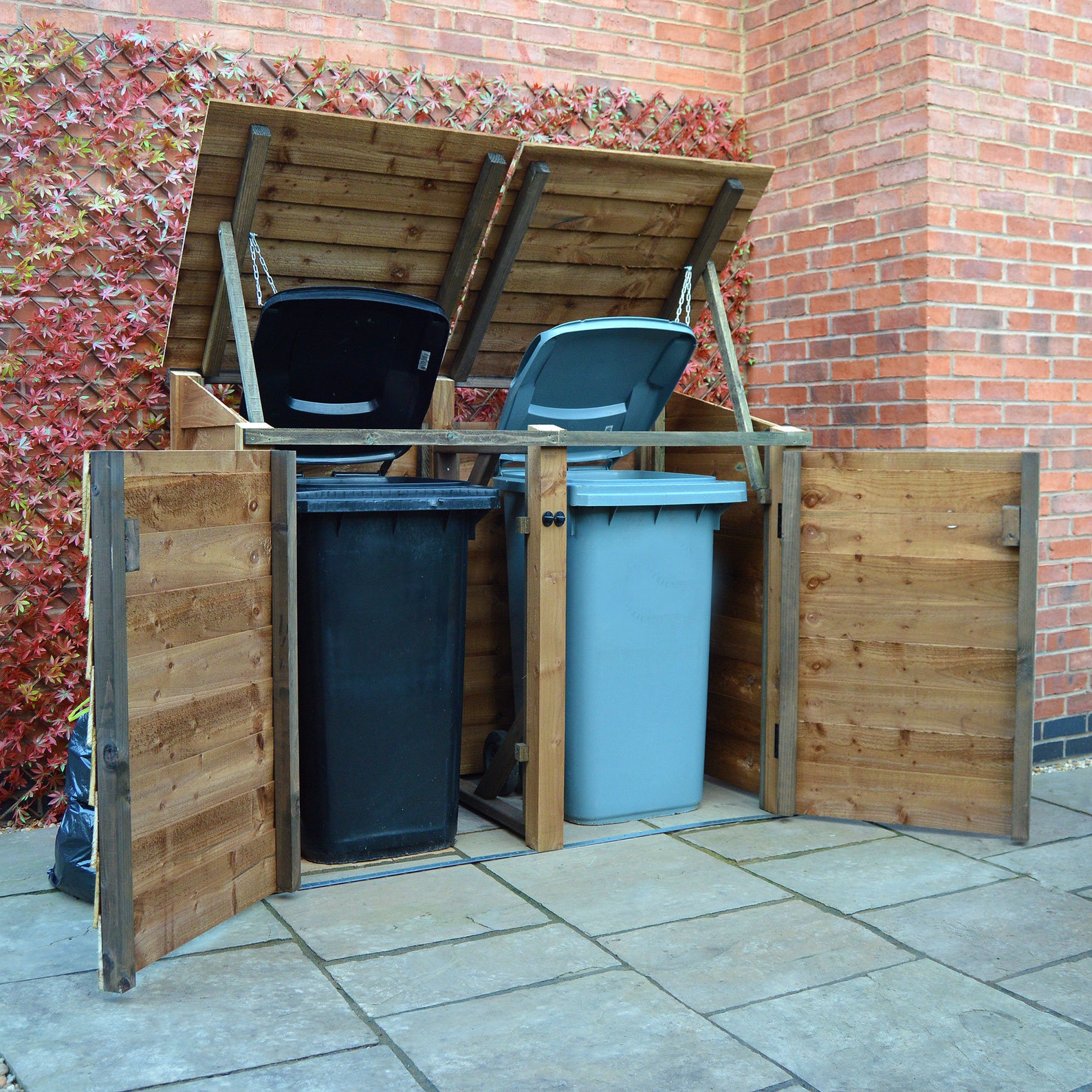 Outdoor Wheelie Bin Storage Unit Double Bay Store - Etsy UK