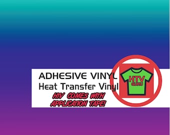 Ombre Gradient Fade in green, Blue, Purple Printed Heat Transfer Vinyl, Adhesive Outdoor Vinyl Sheets