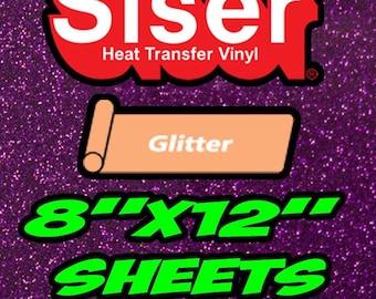 Siser Silver Glitter Easyweed, Heat Transfer Vinyl, 8"X12" Sheets
