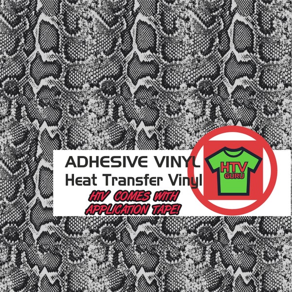 Python Skin Printed Pattern Heat Transfer Vinyl and Adhesive Outdoor Vinyl Sheets, Snake Skin