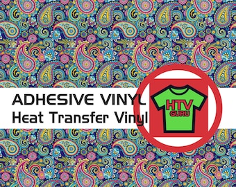 Paisley Printed HTV Pattern Heat Transfer Vinyl Iron On Adhesive Vinyl Sheets