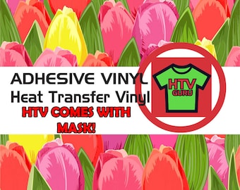 Roses Floral Print Vinyl - Heat Transfer or Adhesive Vinyl