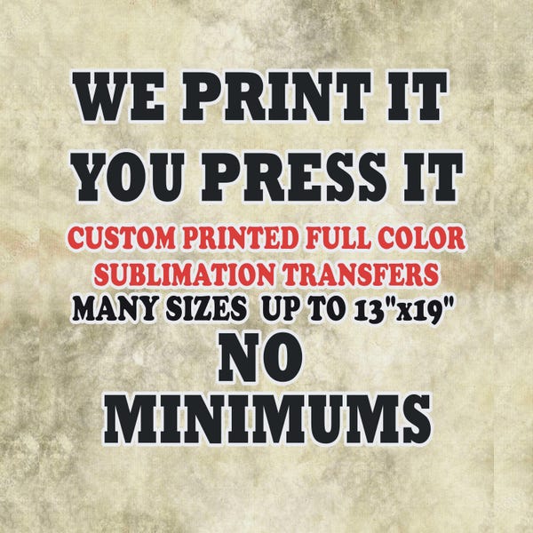 Ready To Press Custom Sublimation Transfers Wholesale Print On Demand Services