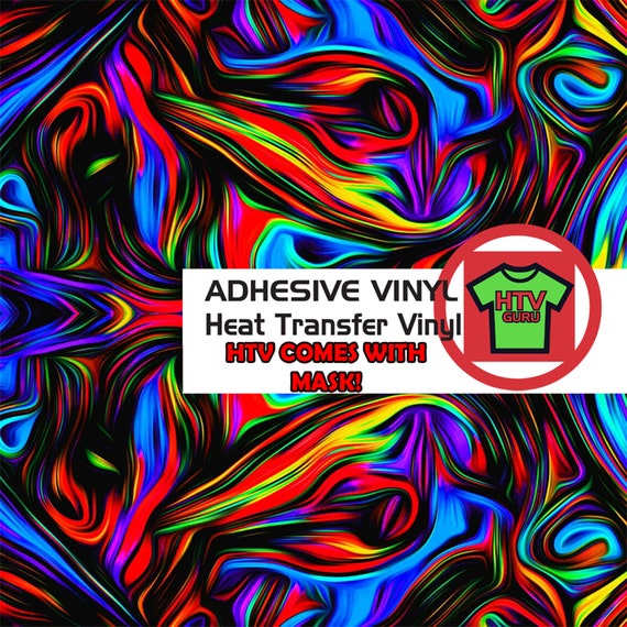 Tie Dye Heat Transfer Pattern Vinyl Flame Paint Oil Slick HTV Outdoor Adhesive Vinyl Sheets