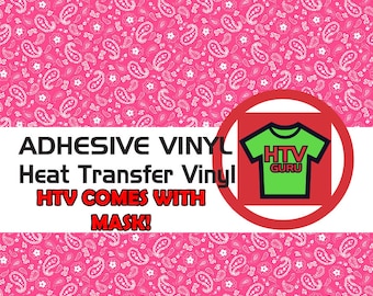 Pink Bandana Vinyl Patterned Heat Transfer Vinyl Iron On Vinyl Sheets Adhesive Vinyl Sheets