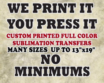 Ready To Press Custom Sublimation Transfers Wholesale Print On Demand Services