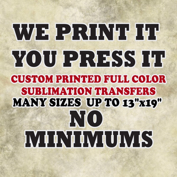 Ready To Press Custom Sublimation Transfers Wholesale Print On Demand Services