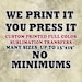 Ready To Press Custom Sublimation Transfers Wholesale Print On Demand Services 
